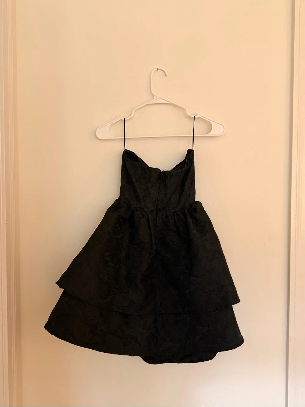 Altar'd State Black Strapless Tiered Party Dress for Women